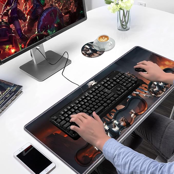 Ergonomic Keyboard Wrist Rest & Mouse Pad Wrist Rest Set, Large XXL Gaming Desk - Image 7
