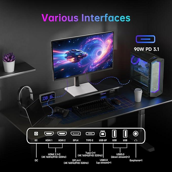 KTC 27 Inch 4K Gaming Monitor, Dual Mode UHD 160Hz & FHD 320Hz, Fast IPS - Image 7