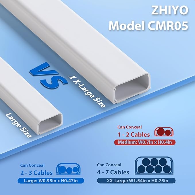 ZhiYo Cord Covers for Wires on Wall 32in, Wire Covers for Cords, X-Large TV - Image 5