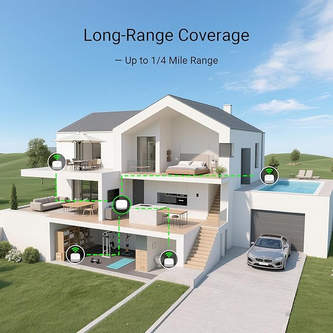 YoLink Water Leak Starter Kit: Hub + 4 Leak Sensor 4, LoRa Long-Range, - Image 2