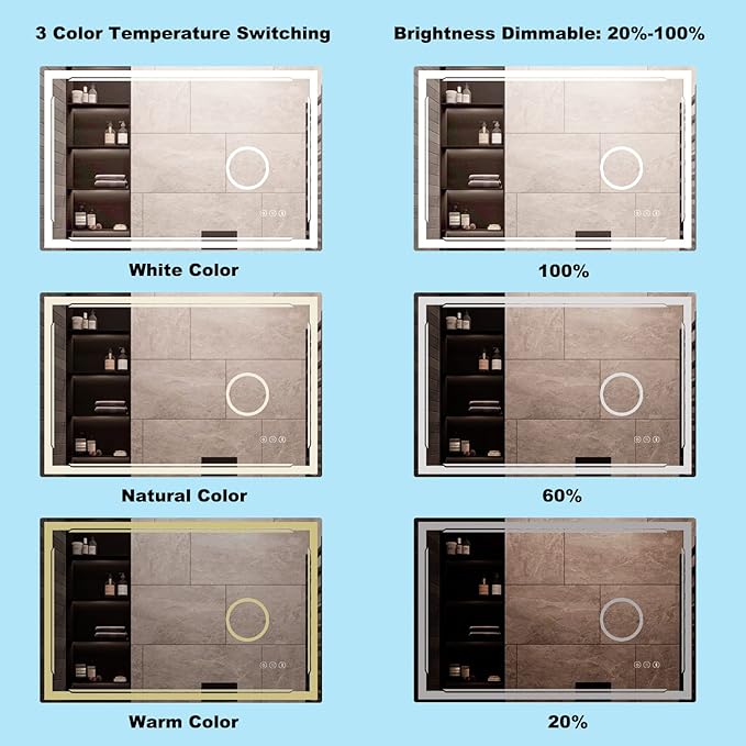 30''X48'' LED Bathroom Mirror - Image 5