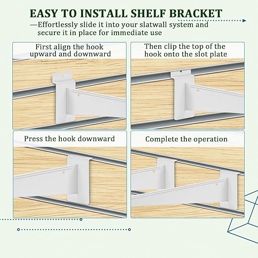 AYAYGD 10 Pack Slatwall Knife Shelf Bracket, 8 inch Slatwall Bracket - Image 5