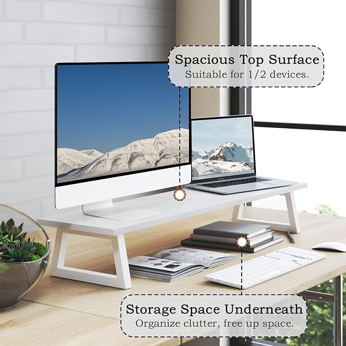 TEAMIX White Dual Monitor Riser - Image 2