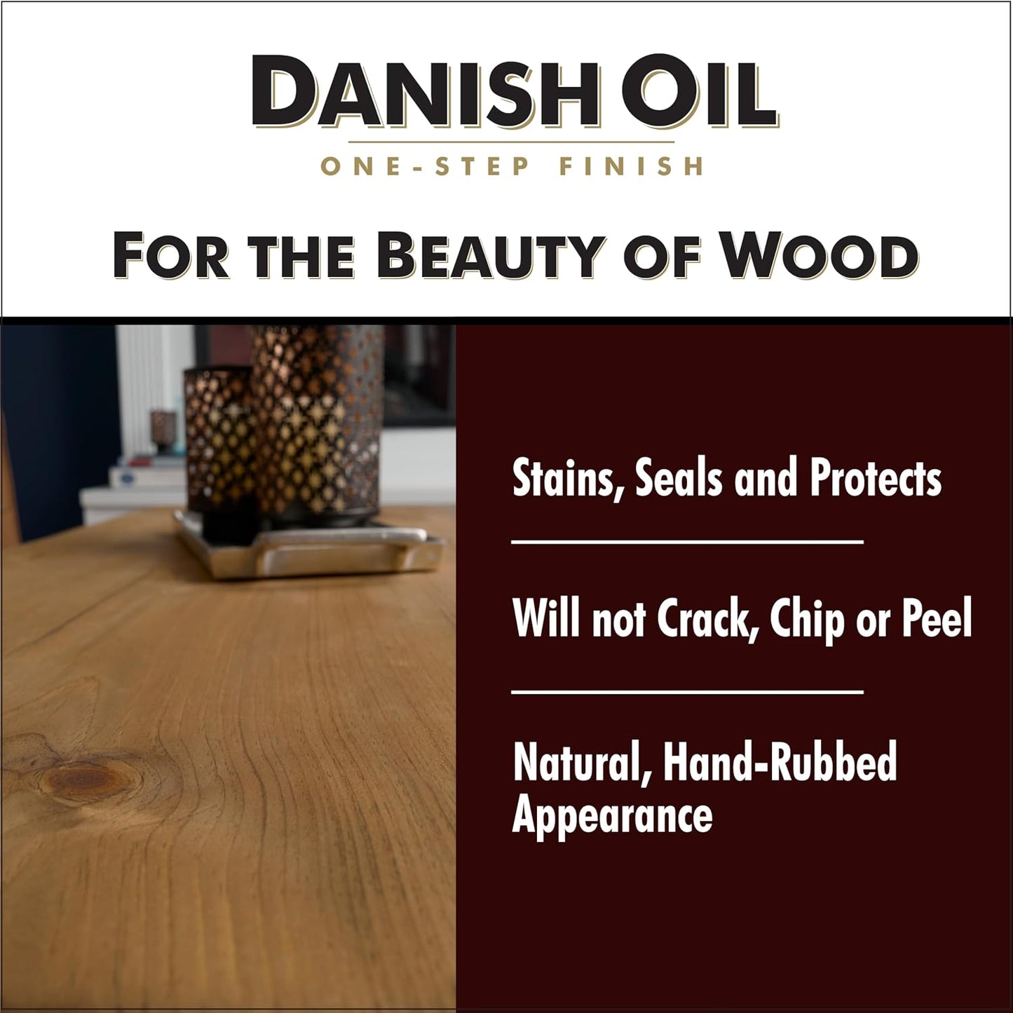 Watco 242220 Danish Oil Wood Finish, Quart, Dark Walnut
