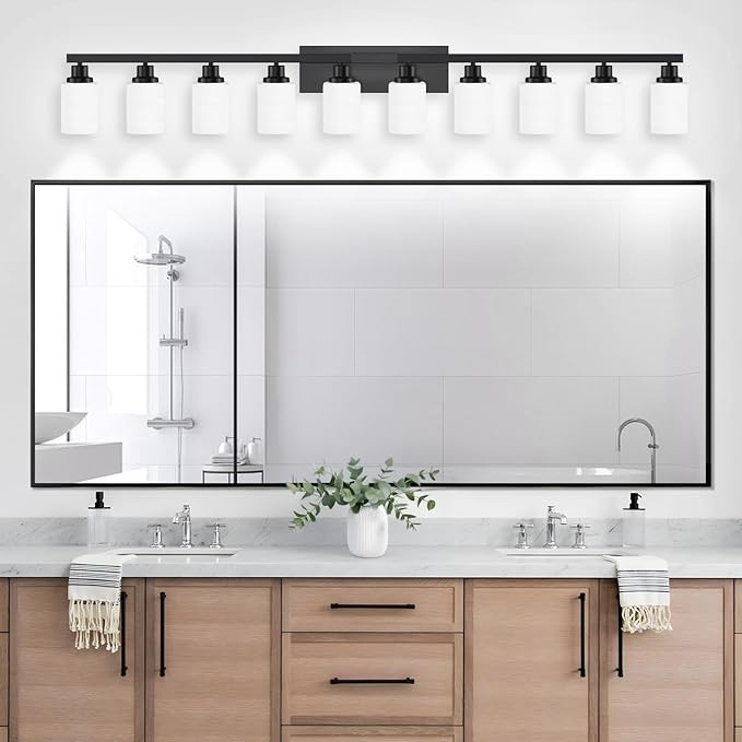 DIKAIDA 10 Light Bathroom Vanity Lights Over Mirror, 65.4 inch Black Vanity - Image 6