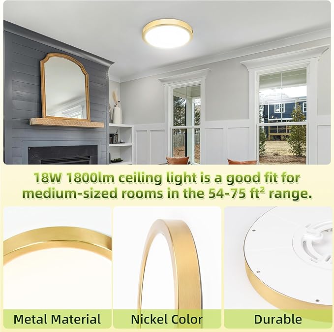 hykolity 2 Pack 9 Inch Selectable CCT LED Round Flat Panel Light, 18W 1800LM - Image 9