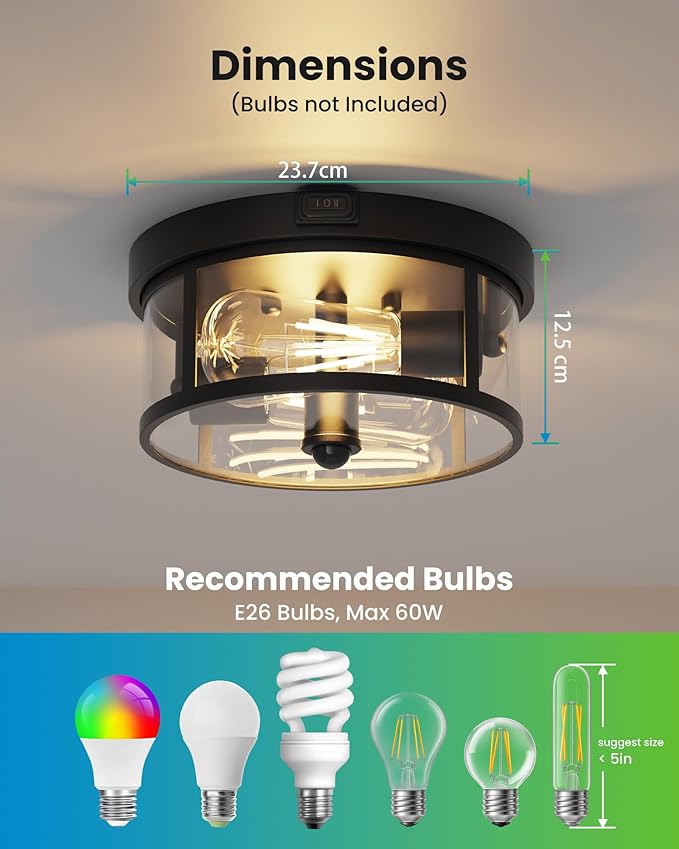Outdoor Ceiling Light with Motion Sensor 9.3in - Image 5