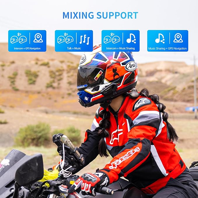 FreedConn FX Plus Motorcycle Helmet Bluetooth Headset, Auto-Join Mesh Network - Image 4