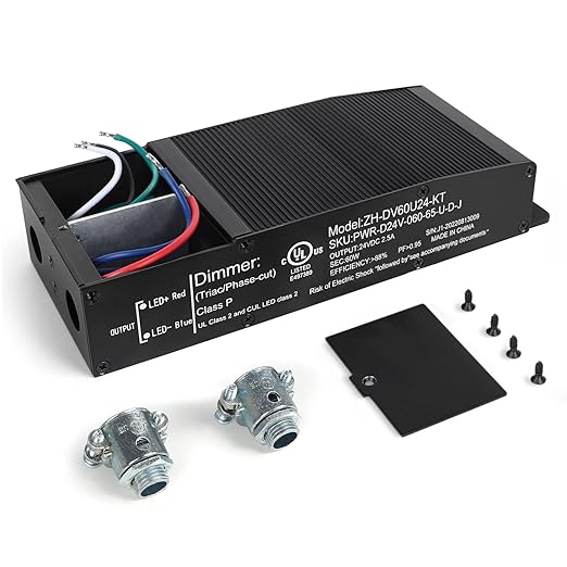 EMITEVER Dimmable LED Driver, 60W 24V Triac Power Supply, AC to DC LED - Image 2