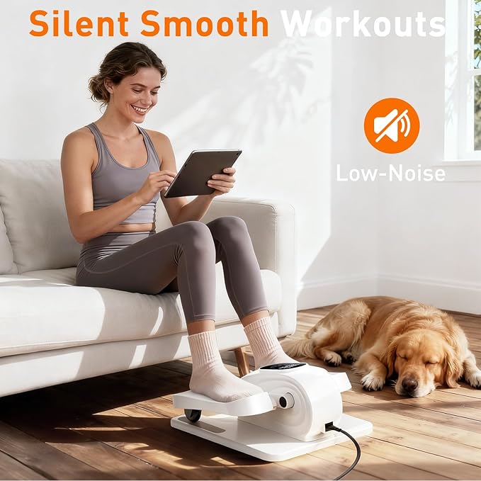 DamKee Under Desk Elliptical Exercise Machine, Electric Ellipse Leg Exerciser - Image 8