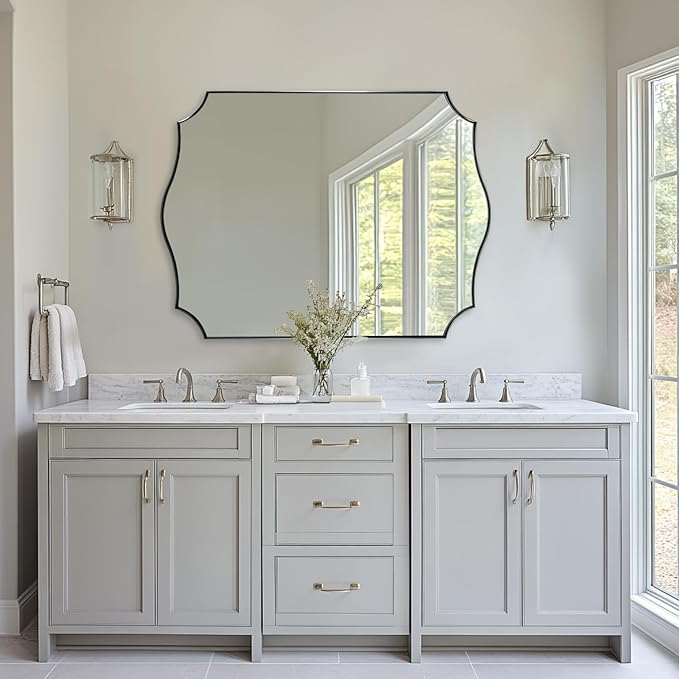ANDY STAR Chrome Bathroom Mirror, 30x40 Inch Large Polished Chrome Mirror - Image 3