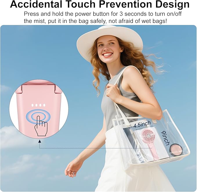 HandFan 4000mAh Handheld Misting Fan, 50ml Water Tank, Rechargeable Personal - Image 6