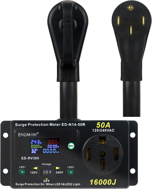 50 Amp RV Surge Protector with kWh Energy Monitor