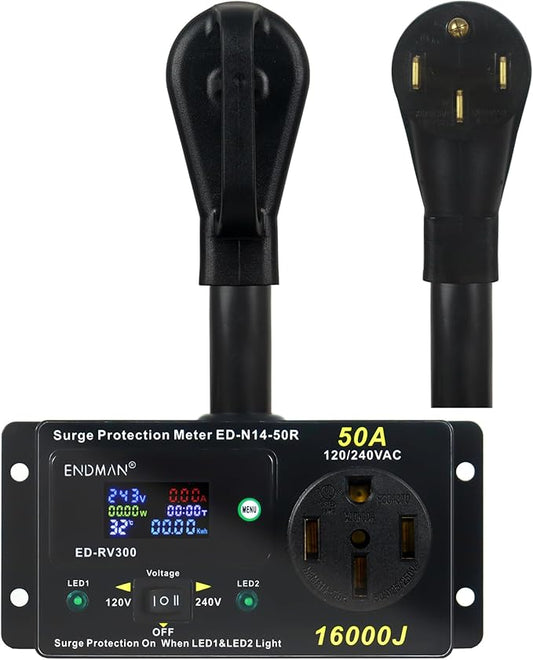 50 Amp RV Surge Protector with kWh Energy Monitor by ENDMAN