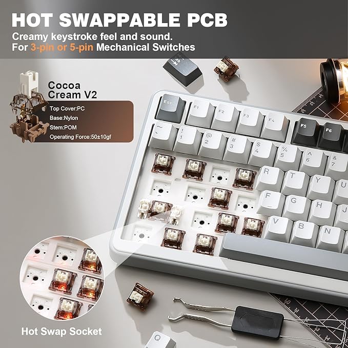 YUNZII B75 PRO Wireless Mechanical Keyboard, 75% Layout - Image 5