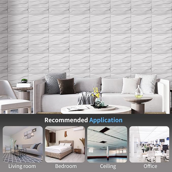 Art3d Decorative 3D Wall Panel, 32 Sq.FT PVC Interior Wall Decor - Image 2