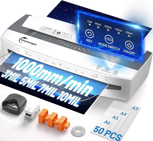 Buyounger 3-10 Mil Laminator Machine, 4-Roller Commercial Laminator Machine by Unknown