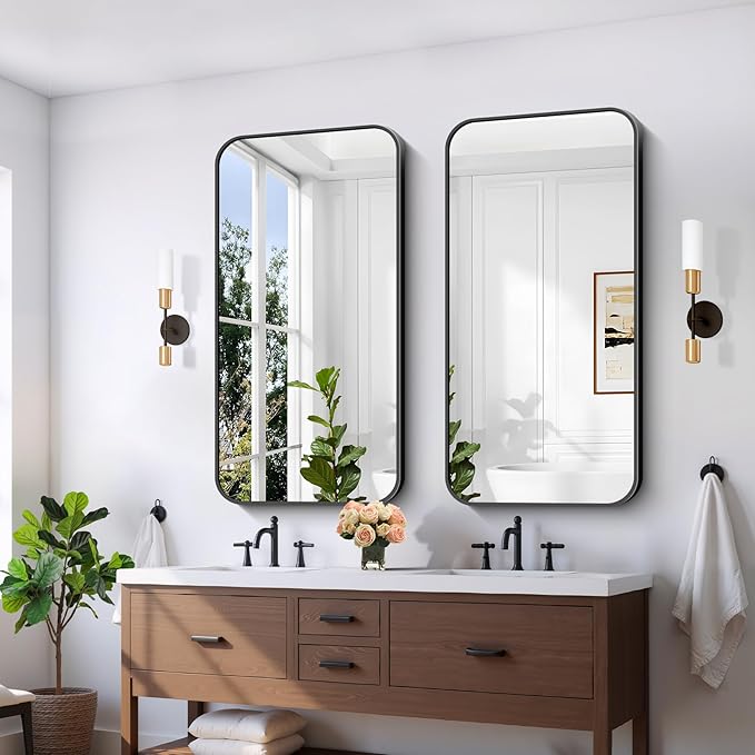 FORBATH Bathroom Mirror 48" x 24", Rectangle Black Narrow Bathroom Mirror - Image 2