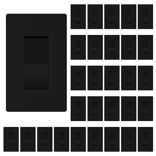 ThunderWay Matte Black 3 Way Decorative Light Switch by ThunderWay