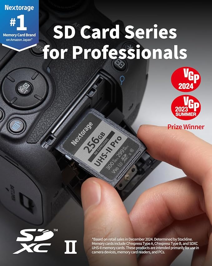 Nextorage 256GB SDXC UHS-II V90 SD Card Japanese Brand pSLC Max. Write Speed - Image 2