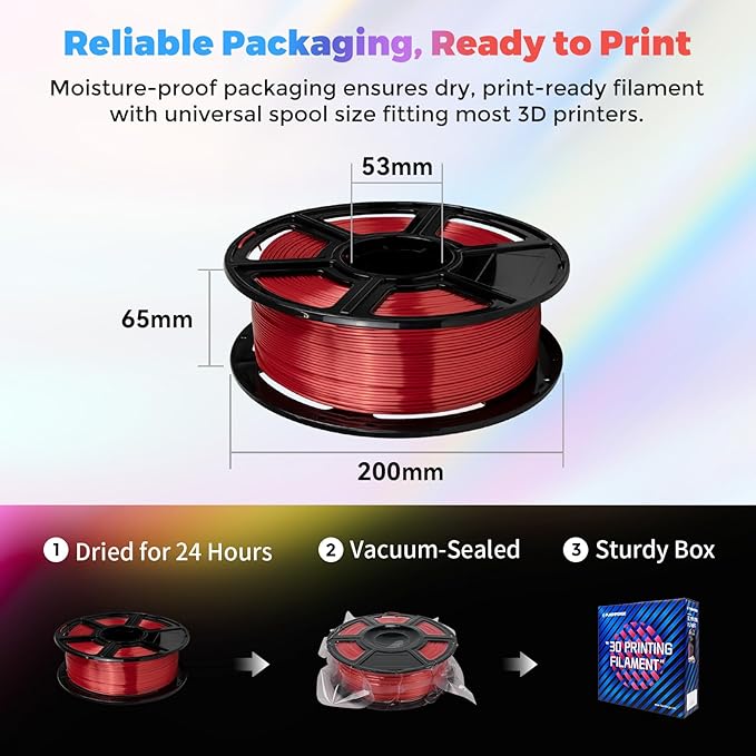 Flashforge 3D Printer Filament Silk PLA 1.75mm 1kg Spool-Dimensional Accuracy - Image 7