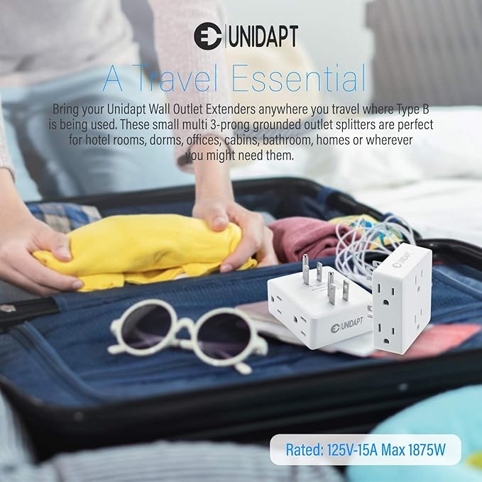 Unidapt Multi Plug Outlet Splitter, Side Splitter Box, Wall Tap Plug Expander - Image 7