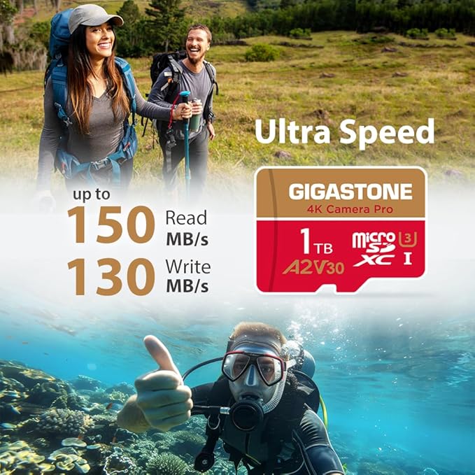 【5-Years Data Recovery】 GIGASTONE 1TB Micro SD Card, 4K Camera Pro, R/W up to - Image 2