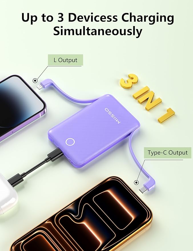 miisso 10000mAh Mini Portable Charger - Image 4