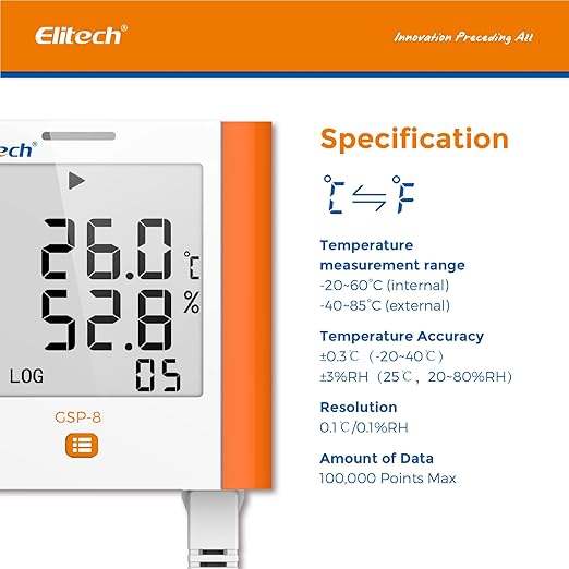 Elitech Digital Temperature Humidity Data Logger Medical Refrigerator - Image 2