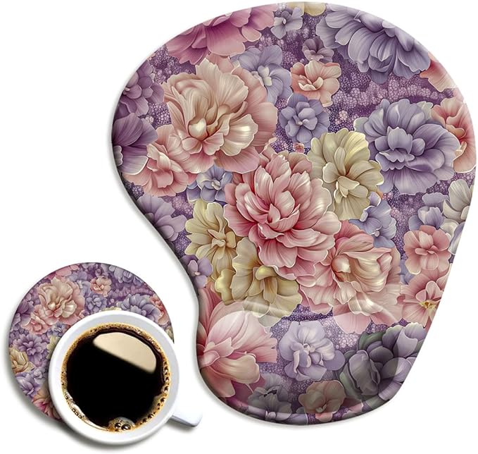 Ergonomic Mouse Pad with Wrist Support, Mouse Pad with Wrist Rest and Coaster by Dooke