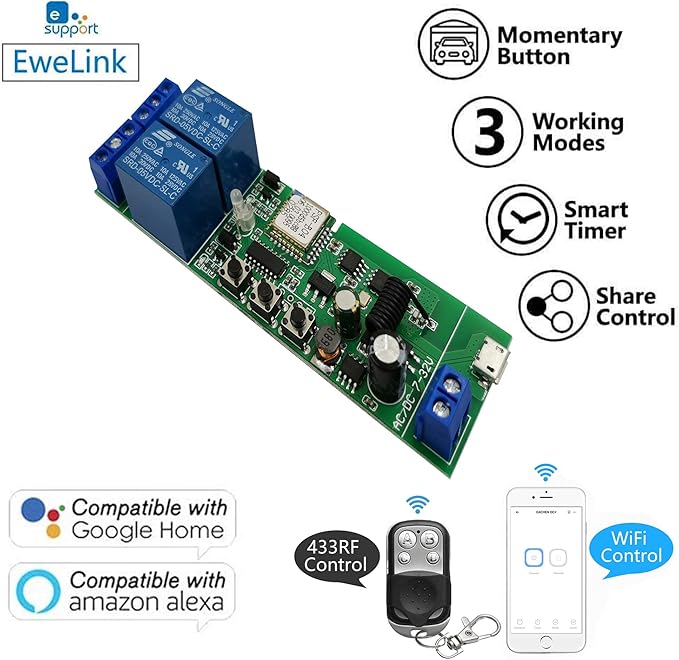Newgoal 2-Channel Ewelink App Remote Control WiFi 433MHz RF Wireless Switch - Image 2
