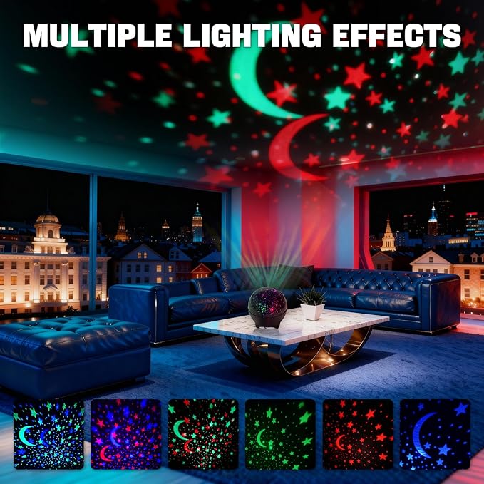 MAXROCK Star & Moon Projector, Galaxy Projector, Bedroom Decoration, Star and - Image 2