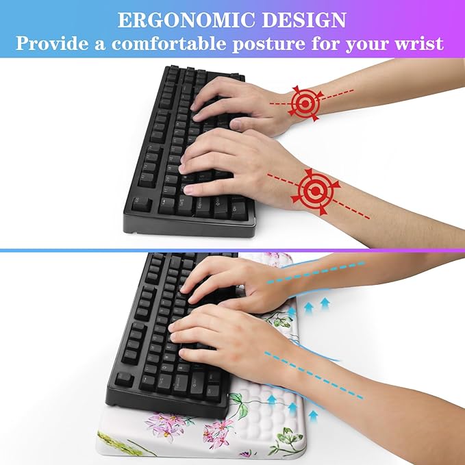 Computer Keyboard Stand with Wrist Rest, Ergonomic Tilted Keyboard Holder - Image 3