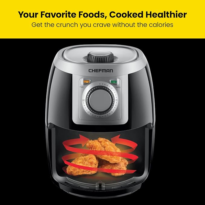 CHEFMAN Small, Compact Air Fryer Healthy Cooking, 2 Qt, User Friendly and - Image 6