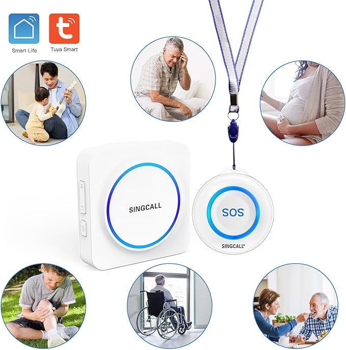 SINGCALL Tuya WiFi SOS Wireless Calling Caregiver Pager System Calling Alert - Image 5