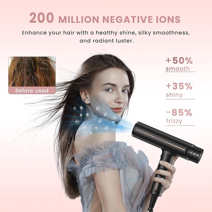 Prastiny Hair Dryer with Diffuser: Professional High Speed Quiet Ionic Blow - Image 3