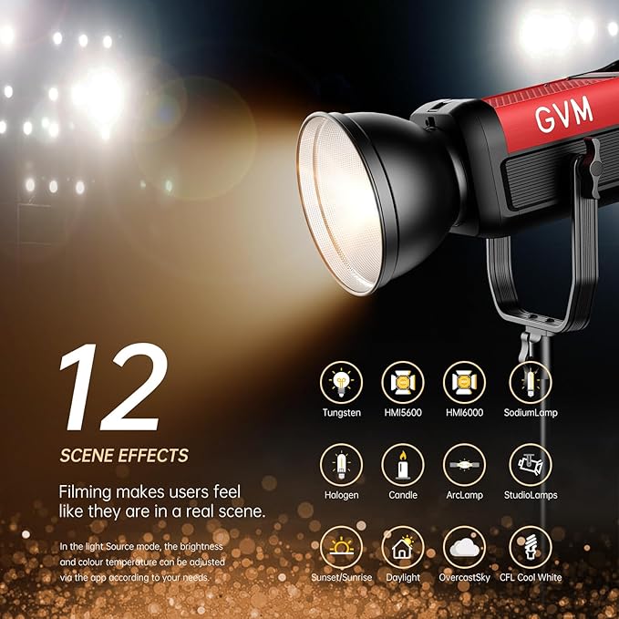 GVM 300W Photography Lighting Bi-Color Video Light - Image 4