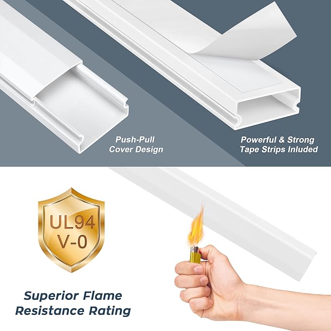 YCLYC 62.8in Cable Cover Wall, Paintable Cord Cover Wall Kit, Cord Hiders - Image 5