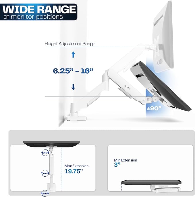 VIVO Single 17 to 32 inch Monitor Height Adjustable Counterbalance Mechanical - Image 4