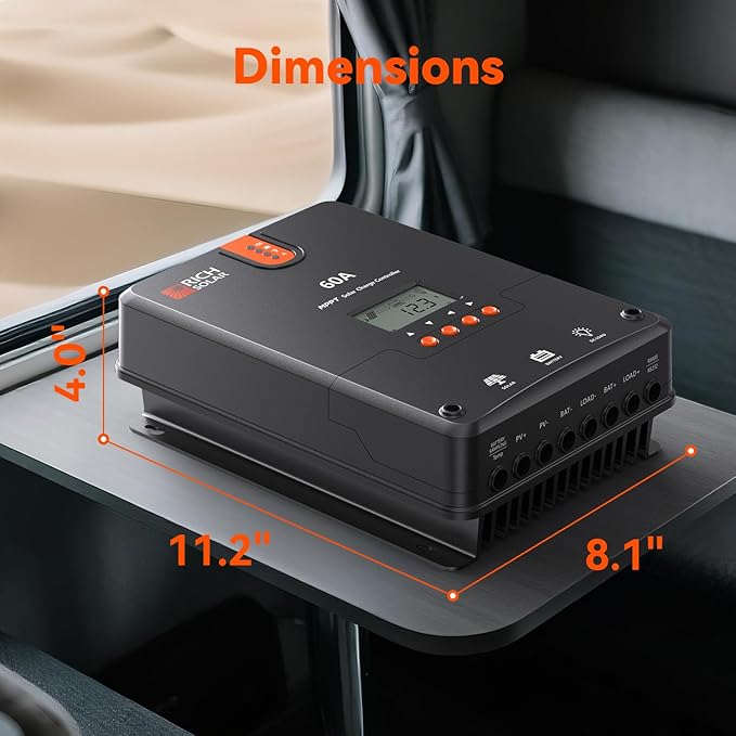 RICH SOLAR 60A MPPT Solar Charge Controller – High-Efficiency 12V/24V/36V/48V - Image 2