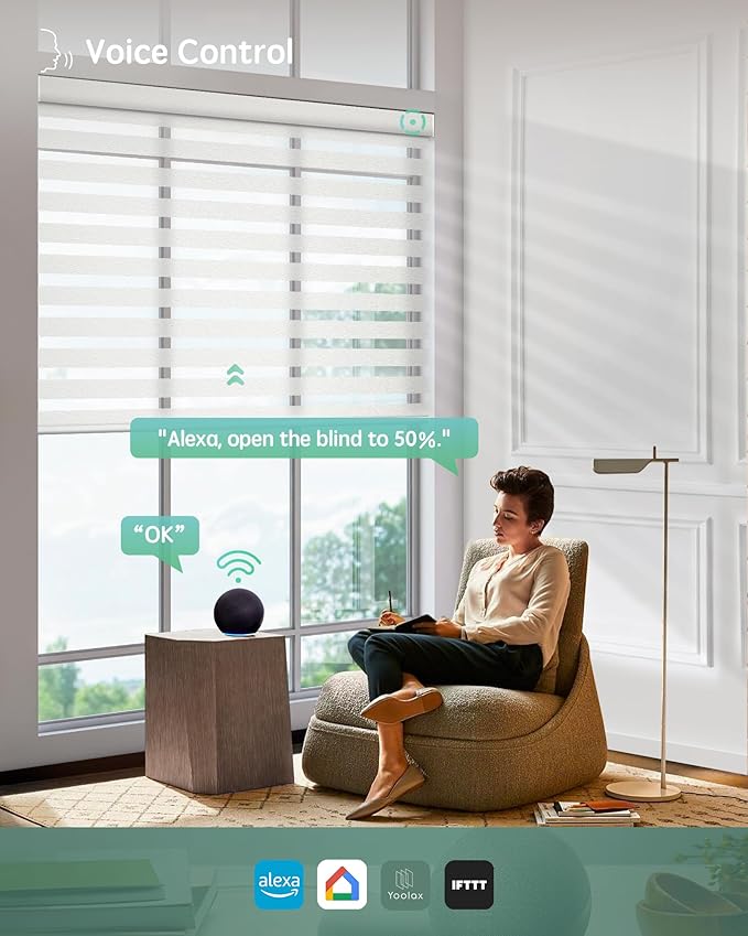 Yoolax Motorized Zebra Blinds Compatible - Image 3