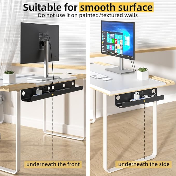 Yecaye 2 Pack Cable Management Under Desk, 31.5 in Under Desk Cable Management - Image 5