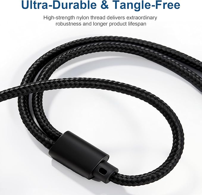 Tavirela Headphone Splitter, Upgraded Nylon Braided 3.5mm Audio Stereo Y Aux - Image 4