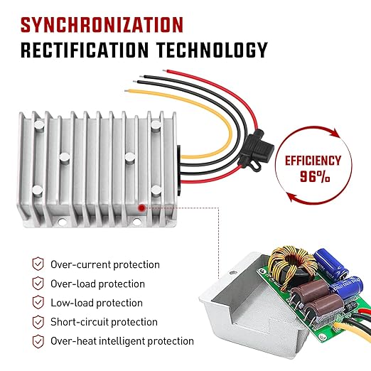 Nilight 48V 36V to 12V Voltage Converter 360W 30A Regulator Step Down to 12VDC - Image 5