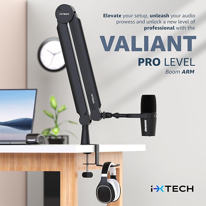 IXTECH Mic Arm Boom Arm 360° Rotatable Microphone Boom Arm Mic Boom Arm - Image 7