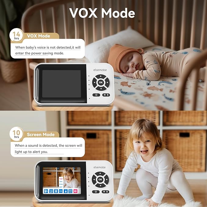 ebemate WiFi Video Baby Monitor, 2.8" Display - Image 5