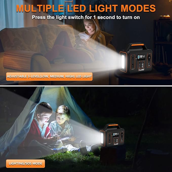 ALLWEI Portable Power Station 300W, 280Wh Solar Generator - Image 6