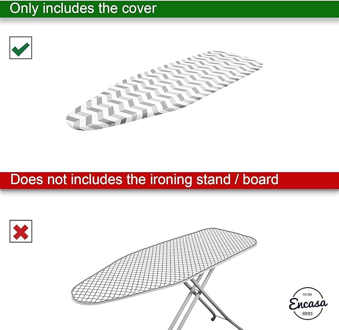 Encasa XO Ironing Board Cover and Pad 49"x18" - 4mm Felt Wide Iron Board Cover - Image 5