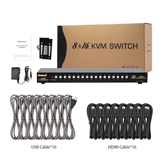 JideTech HDMI USB KVM Switch 16 Port Up to 4K@30Hz Resolution - Image 8