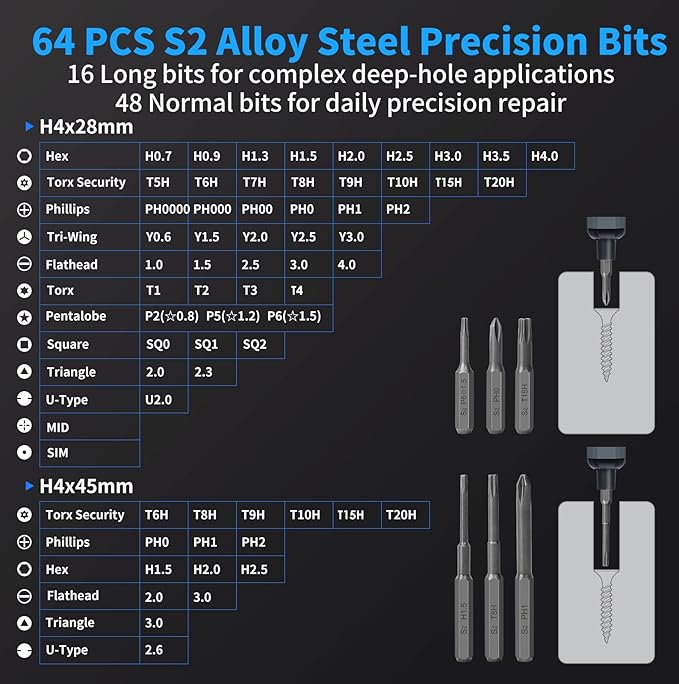 STREBITO Mini Electric Screwdriver Set, 70-in-1 Max Precision Electric - Image 4
